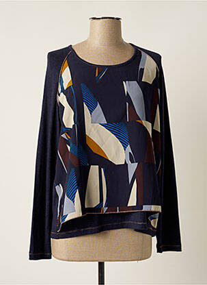 Top tissage jersey manches longues bleu THALASSA femme