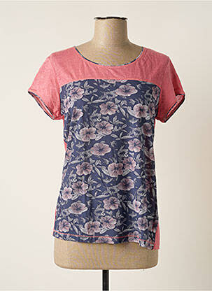 Top tissage jersey manches courtes rose THALASSA femme