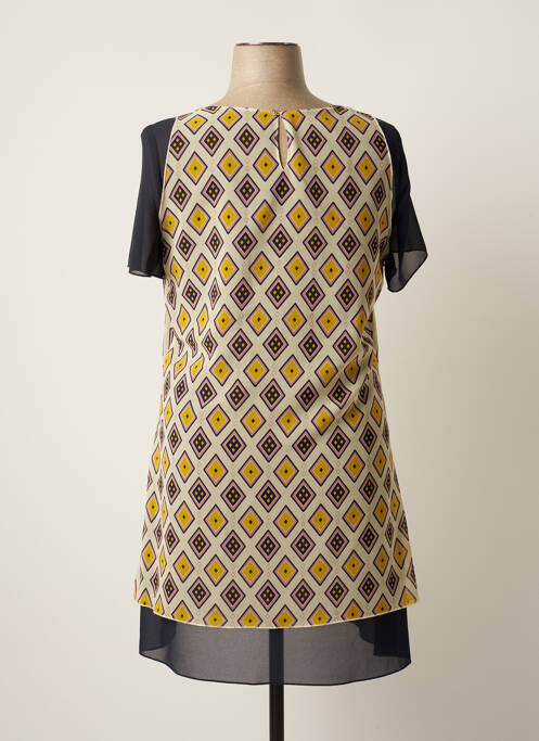 Robe mi-longue bleu QUATRE VINGT JOURS pour femme