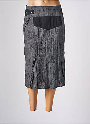 Jupe mi-longue stretch gris GUY DUBOUIS femme