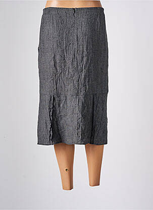 Jupe mi-longue stretch gris GUY DUBOUIS femme