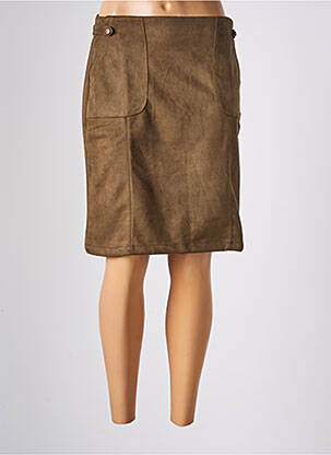 Jupe mi-longue coupe droite marron THALASSA femme