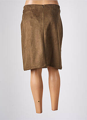 Jupe mi-longue coupe droite marron THALASSA femme