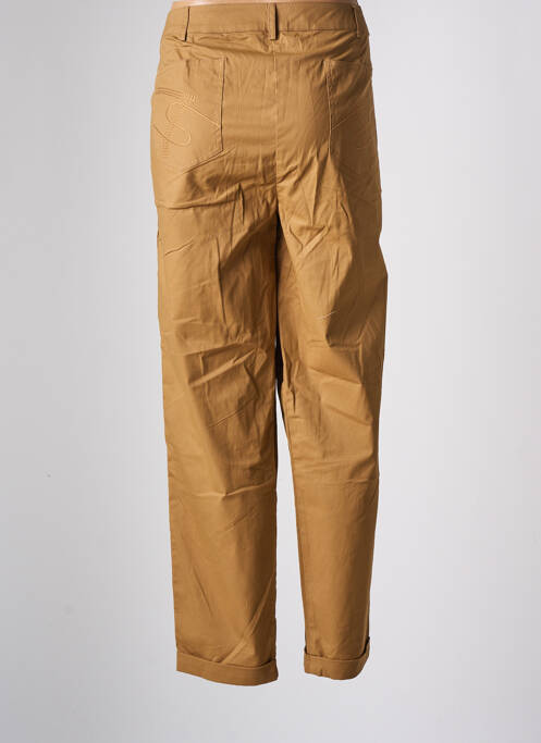 Pantalon droit tissage popeline taille normale marron 7 SEASONS femme