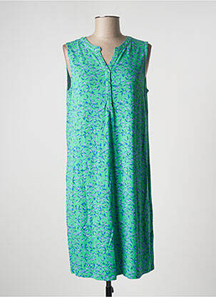 Robe mi-longue imprimé fleurs sans manche vert CECIL femme