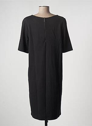 Robe mi-longue fermeture zippée au dos manches courtes noir STREET ONE femme