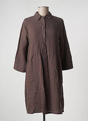 Robe courte manches 3/4 manches 3/4 marron CECIL femme