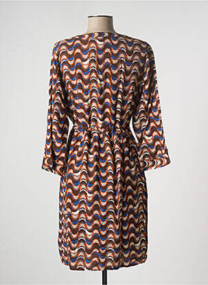 Robe mi-longue manches 3/4 manches 3/4 marron CREAM femme