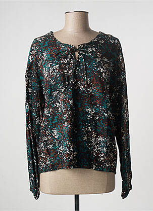 Blouse tissage popeline manches longues noir CREAM femme