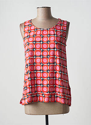 Top stretch sans manche orange SCORZZO femme
