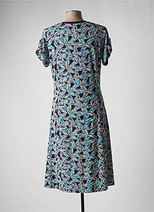 Robe mi-longue imprimé fantaisie manches courtes bleu BRANDTEX femme