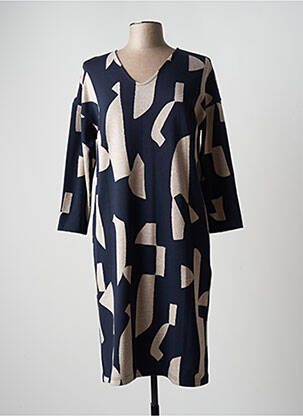 Robe mi-longue manches 3/4 manches 3/4 bleu STREET ONE femme