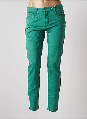 Pantalon slim stretch vert GEISHA femme