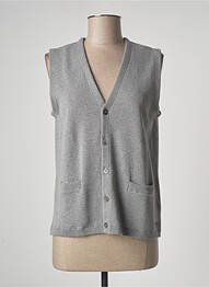 Gilet sans manche tissage chiné gris MISE AU GREEN homme