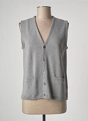 Gilet sans manche tissage chiné gris MISE AU GREEN homme