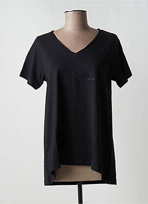 T-shirt sérigraphie avec strass manches courtes noir CREAM femme