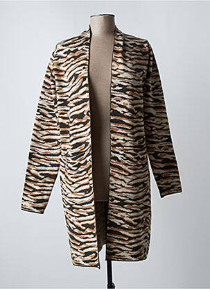 Gilet manches longues col v marron RINO & PELLE femme