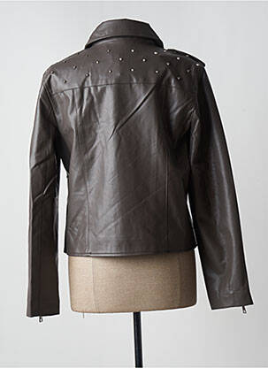 Veste simili cuir poches marron RINO & PELLE femme