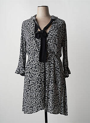 Robe mi-longue imprimé fleurs manches 3/4 noir LIU JO femme