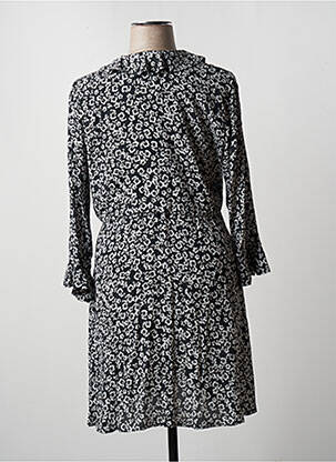 Robe mi-longue imprimé fleurs manches 3/4 noir LIU JO femme