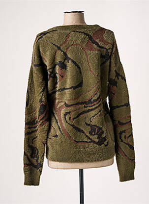 Pull col v manches longues vert EVA KAYAN femme