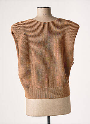 Pull col v manches courtes beige LIU JO femme