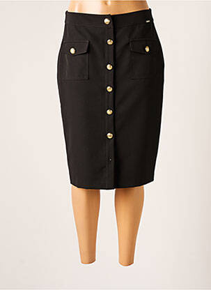 Jupe mi-longue taille à pinces noir LIU JO femme