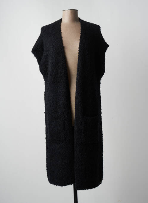 Gilet manches courtes maille tricot noir RINO & PELLE femme