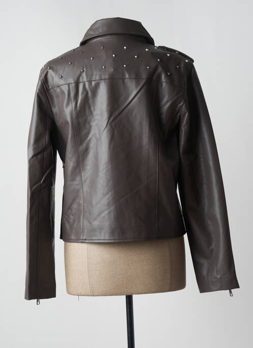 Veste simili cuir marron RINO & PELLE pour femme
