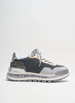 Baskets tissage tissage pailleté talon de 4 à 6cm noir LIU JO femme