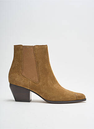 Bottines/boots nubuck talon de 4 à 6cm marron WHAT FOR femme