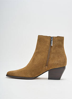 Bottines/boots nubuck talon de 4 à 6cm marron WHAT FOR femme