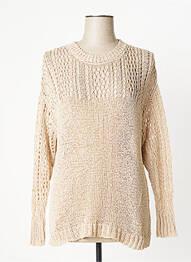 Pull maille ajourée manches longues beige CREAM femme