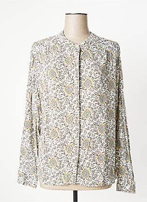 Chemisier coupe cintrée manches longues beige FRANSA femme