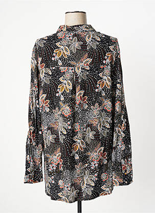 Chemisier imprimé fleurs manches longues noir FRANSA femme