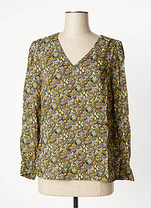 Blouse tissage popeline manches longues vert C'EST BEAU LA VIE femme