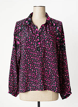 Blouse poignets boutonnés avec fente manches longues violet AN' GE femme