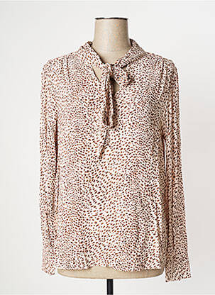 Blouse poignets boutonnés avec fente manches longues rose YUKA femme
