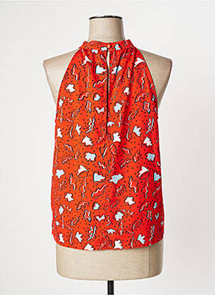 Top imprimé fantaisie sans manche rouge ANONYME DESIGNERS femme