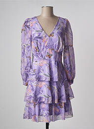 Robe mi-longue coupe fluide manches longues violet RINASCIMENTO femme