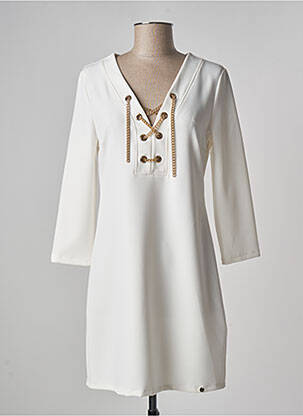 Robe mi-longue manches 3/4 manches 3/4 blanc RINASCIMENTO femme