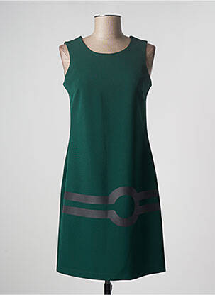 Robe mi-longue vert HIPPOCAMPE pour femme
