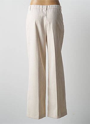 Pantalon large fermeture zippée sous rabat boutonné taille normale beige RINASCIMENTO femme