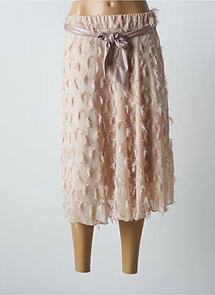 Jupe mi-longue taille normale beige RINASCIMENTO femme