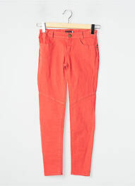 Pantalon slim tissage popeline taille ajustable rouge CATIMINI fille