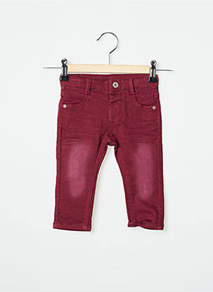Pantalon slim délavé taille ajustable rouge 3 POMMES garcon