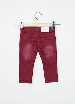 Pantalon slim délavé taille ajustable rouge 3 POMMES garçon