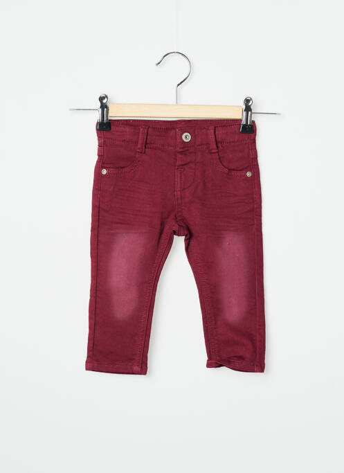 Pantalon slim délavé taille ajustable rouge 3 POMMES garcon