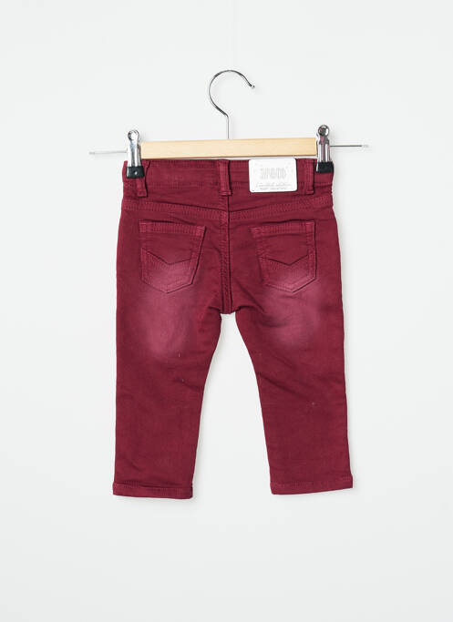 Pantalon slim délavé taille ajustable rouge 3 POMMES garcon