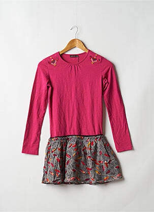 Robe mi-longue doublure manches longues rose CATIMINI fille